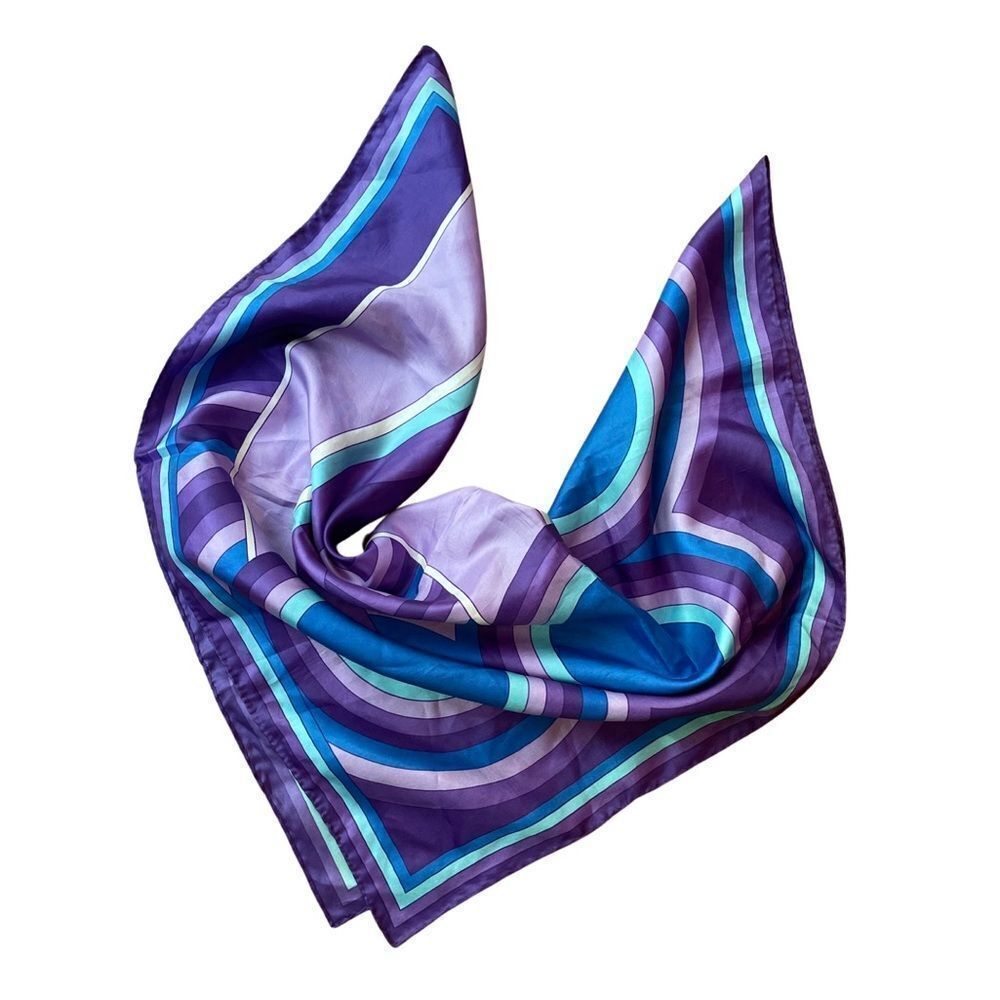 Purple & blue seventies style scarf bright vibrant & fun colors! #Seventiesscarf